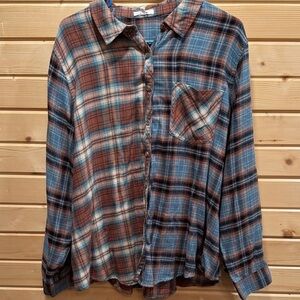 Plaid Button-Up Shirt